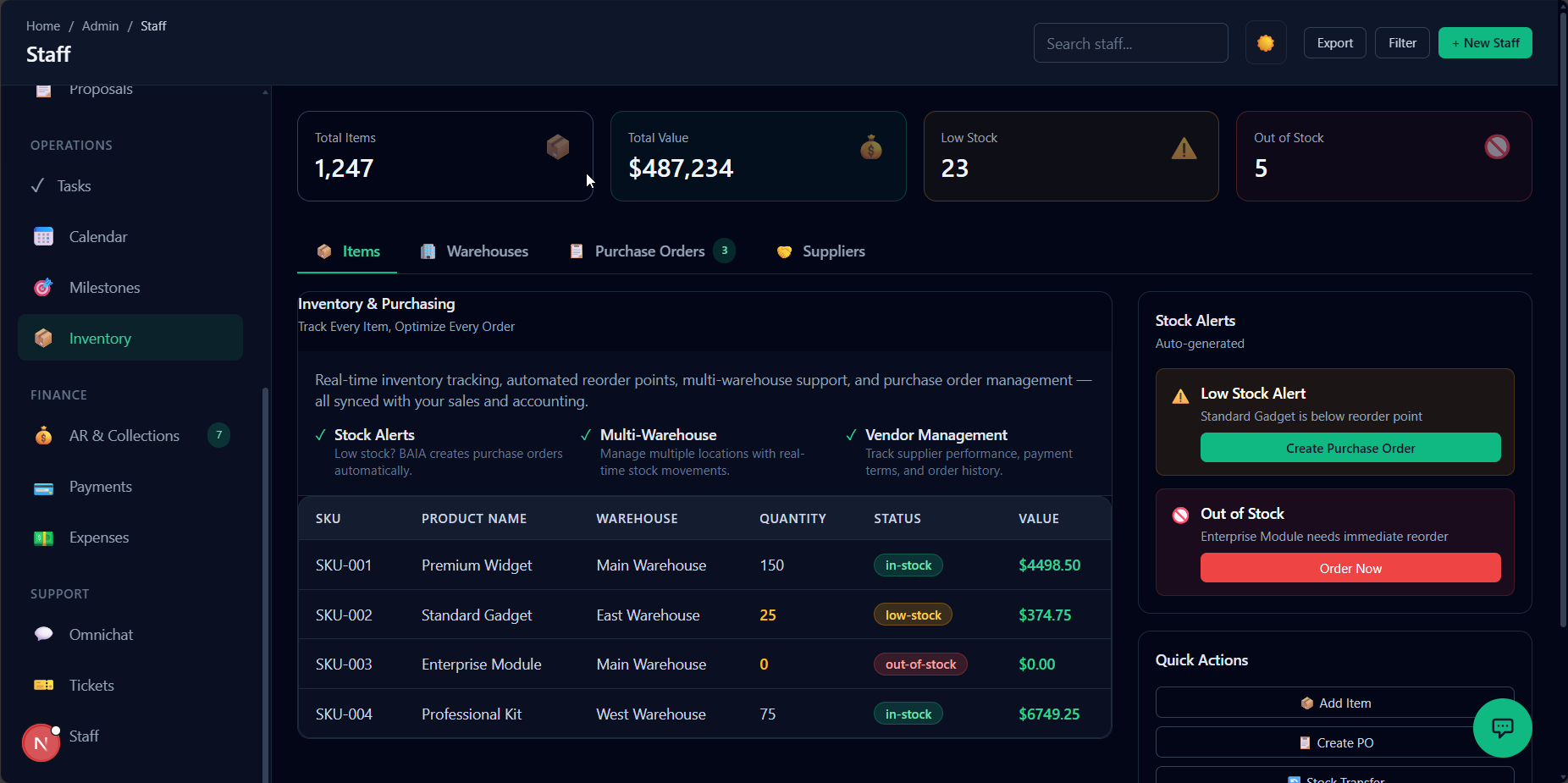 Inventory Management Dashboard